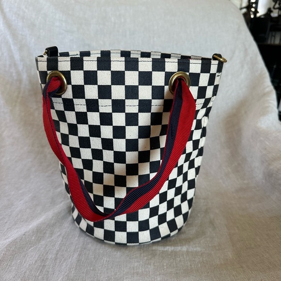 Clare V Petite Baleine Black/White Checkers Bucket Bag. Preloved  Rare find - Picture 9 of 9